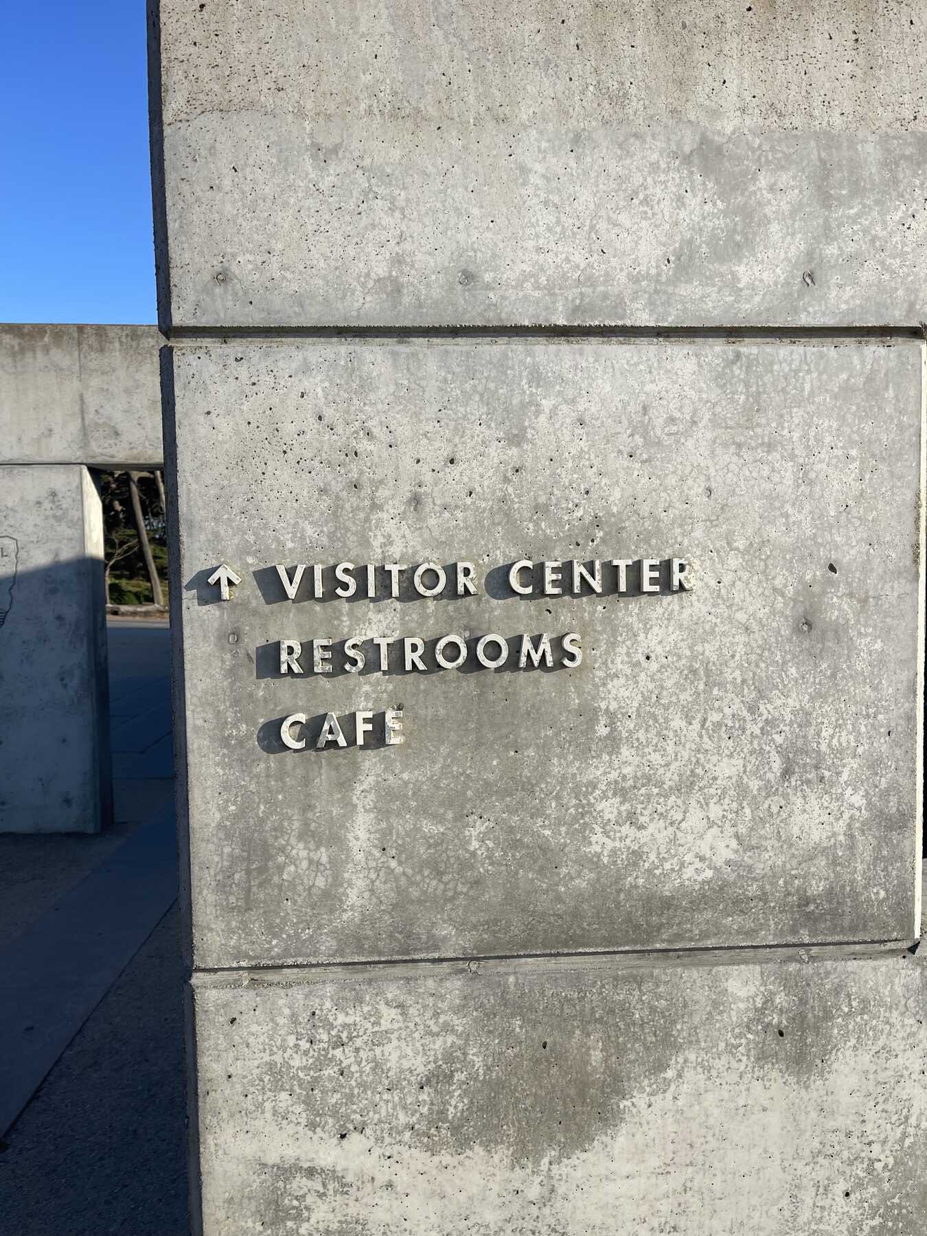 Lettering on the visitor center wall.