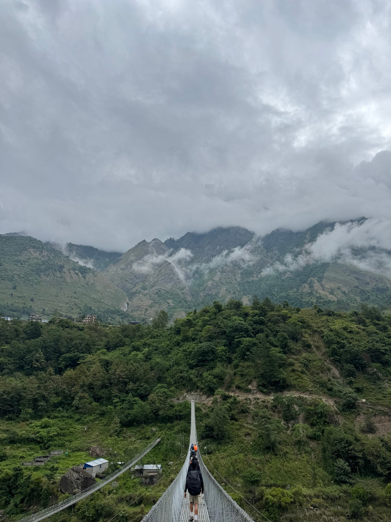 A narrow bridge across the valley.
