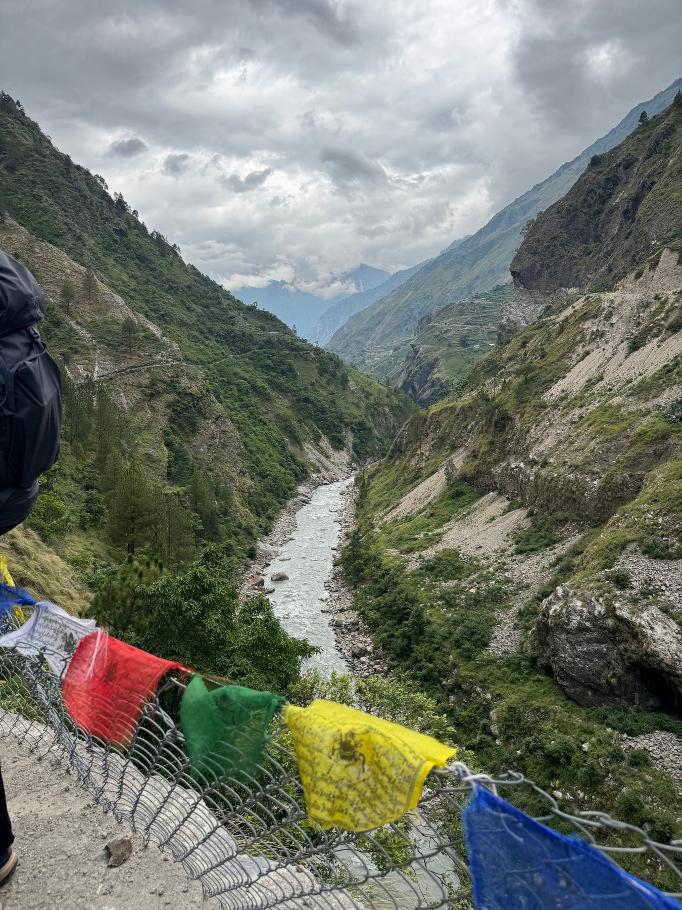 Prayer flags above the river.