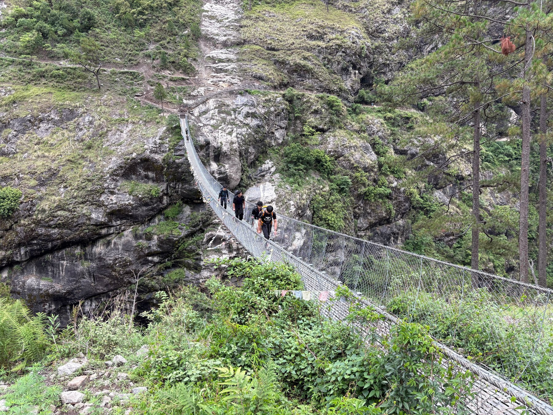 A bridge linking the steep valley sides.