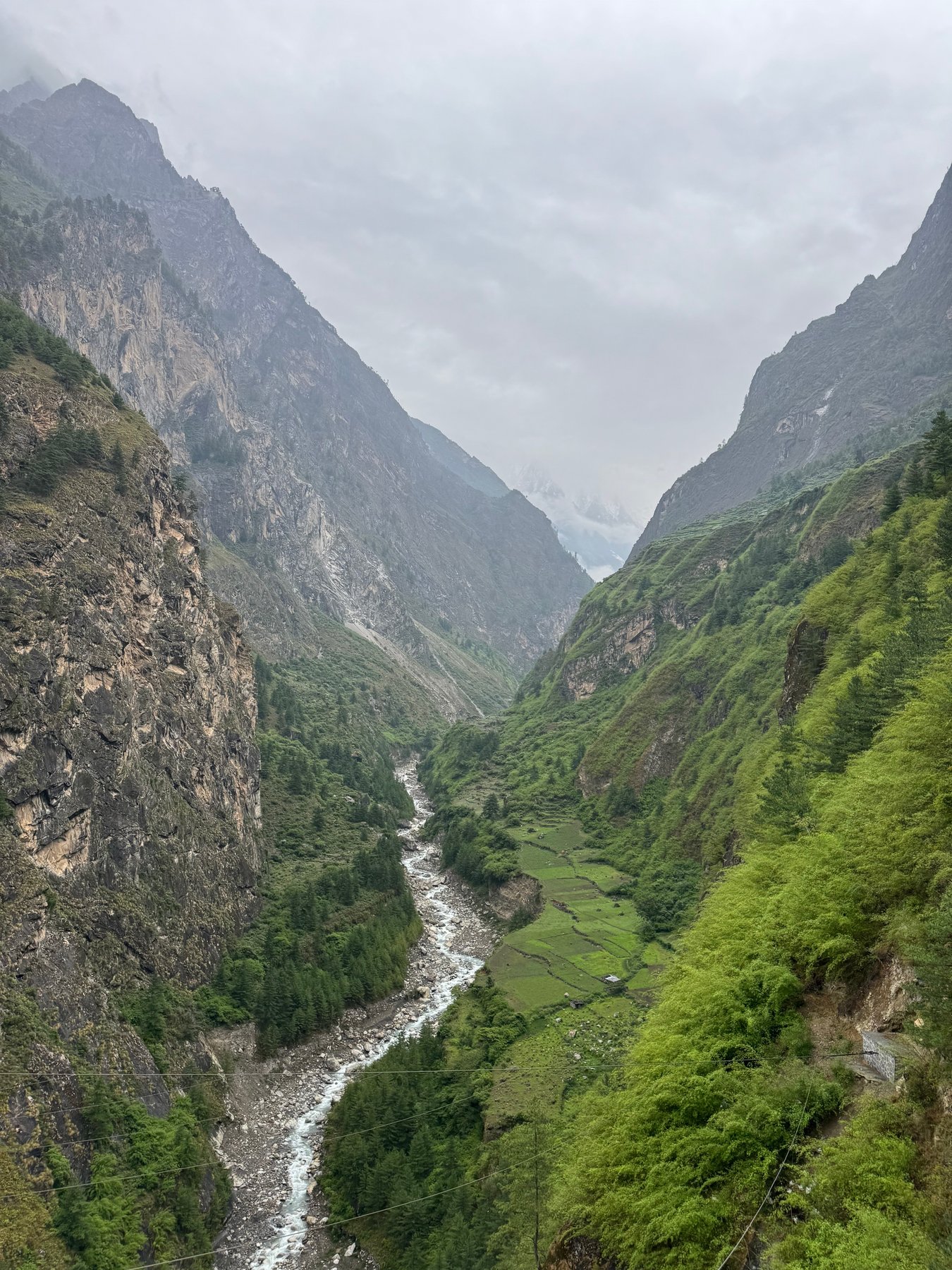 The river far below the trail.
