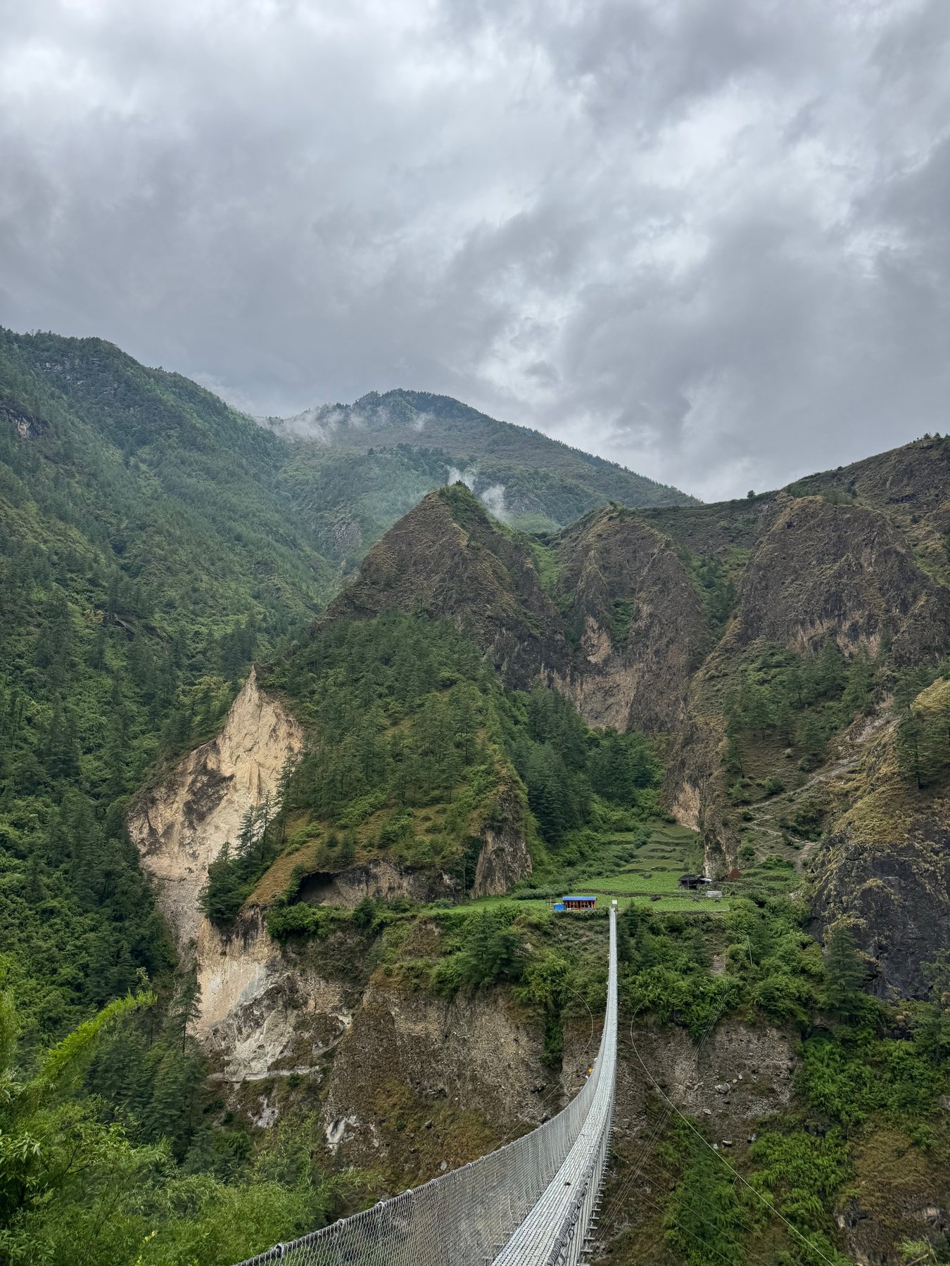 Another suspension bridge across the valley.