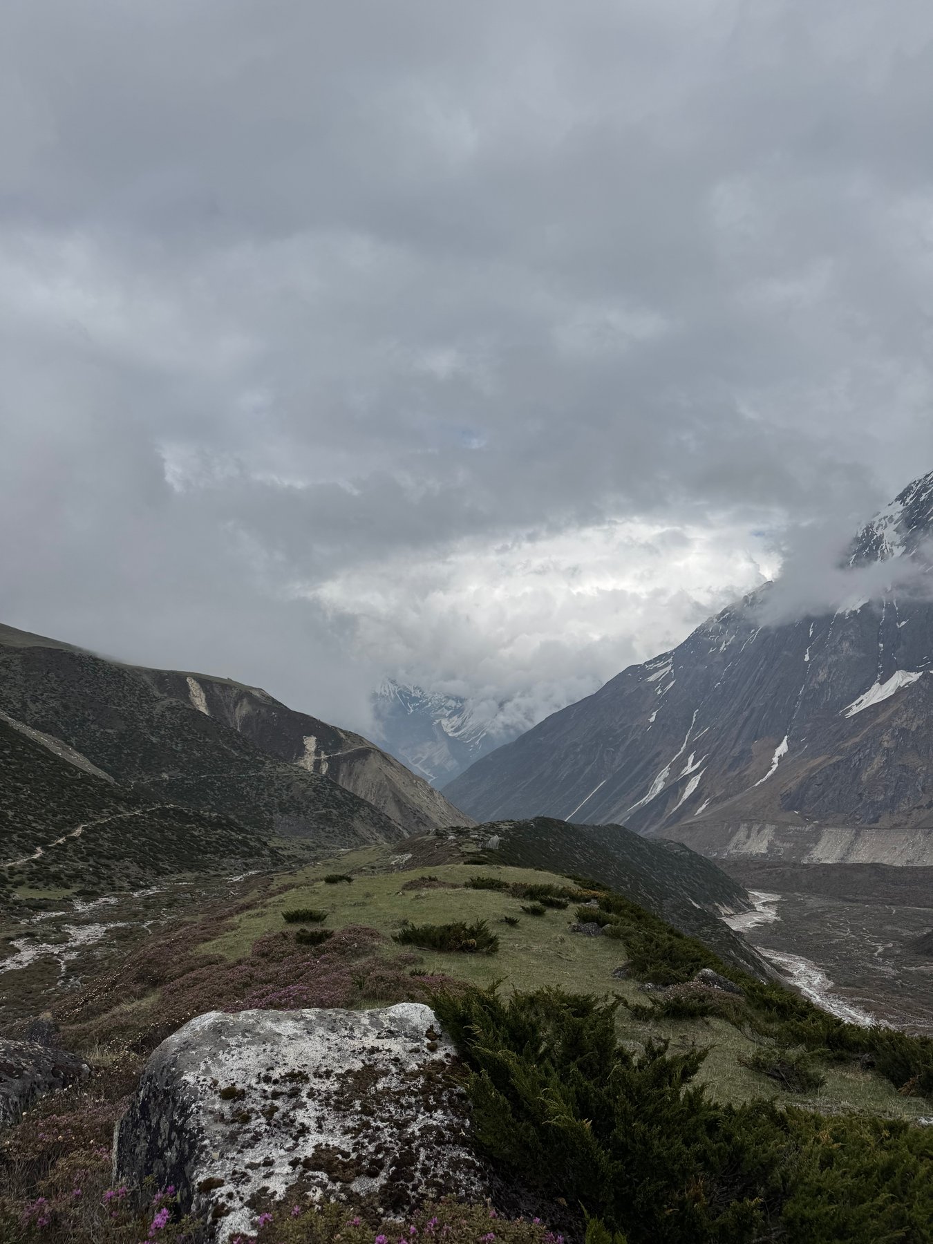 Clouds above the alpine valley.